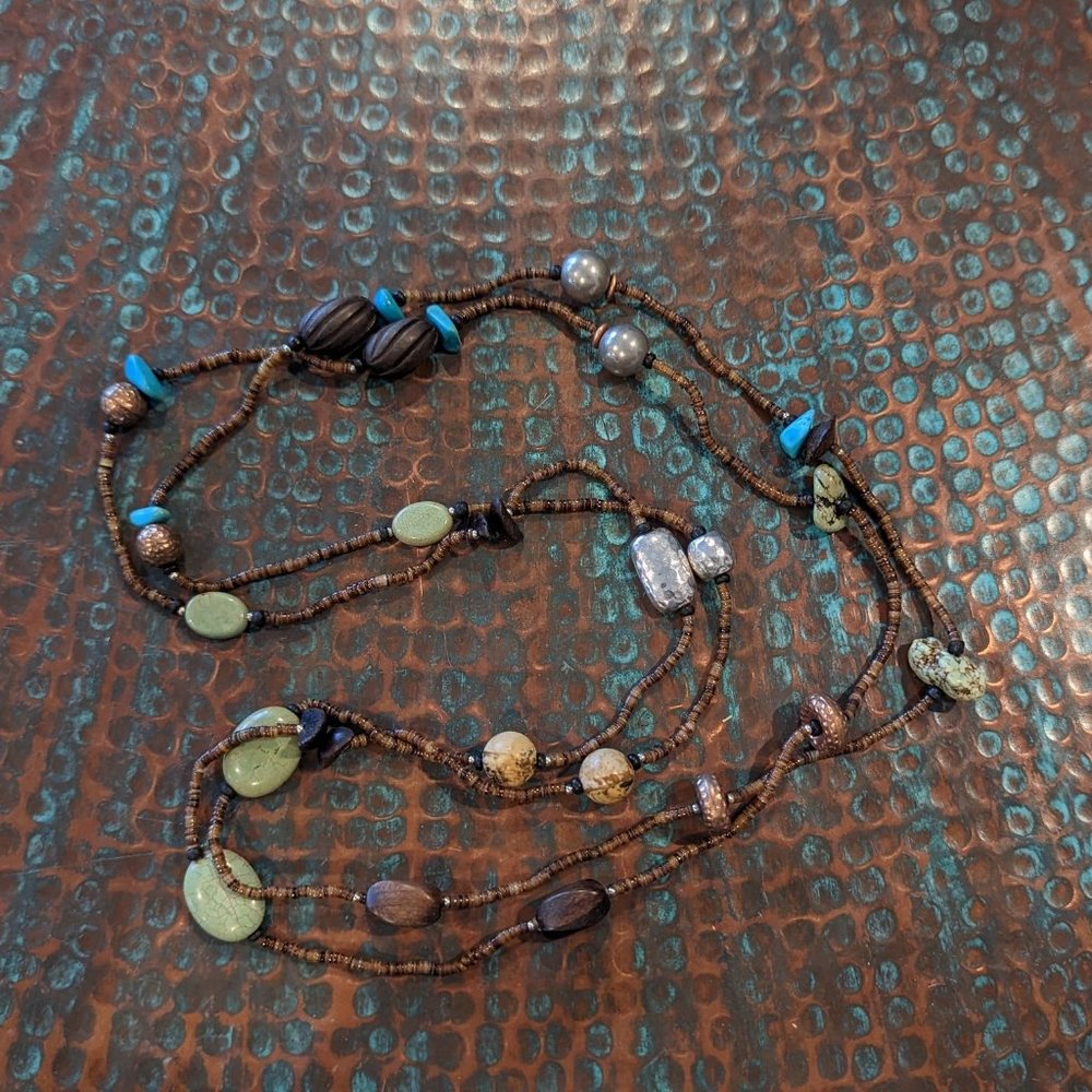 Silpada retired multi-gemstone and seed bead necklace N1569